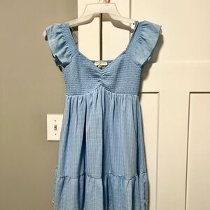 Thirty Thirty Light Blue Smocked Dress